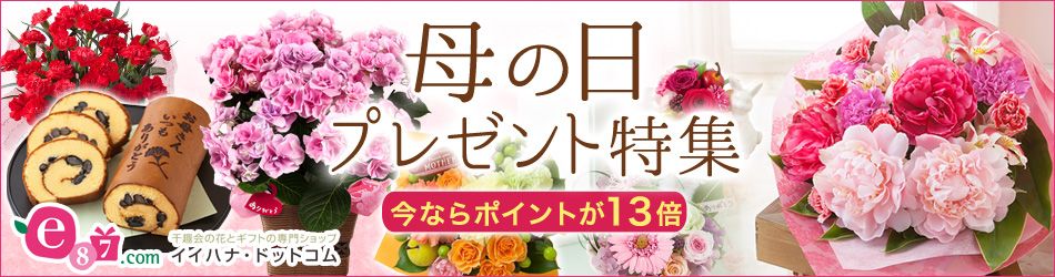 母の日プレゼント特集 今ならポイントが13倍 e87.com 千趣会の花とギフトの専門ショップ イイハナ・ドットコム